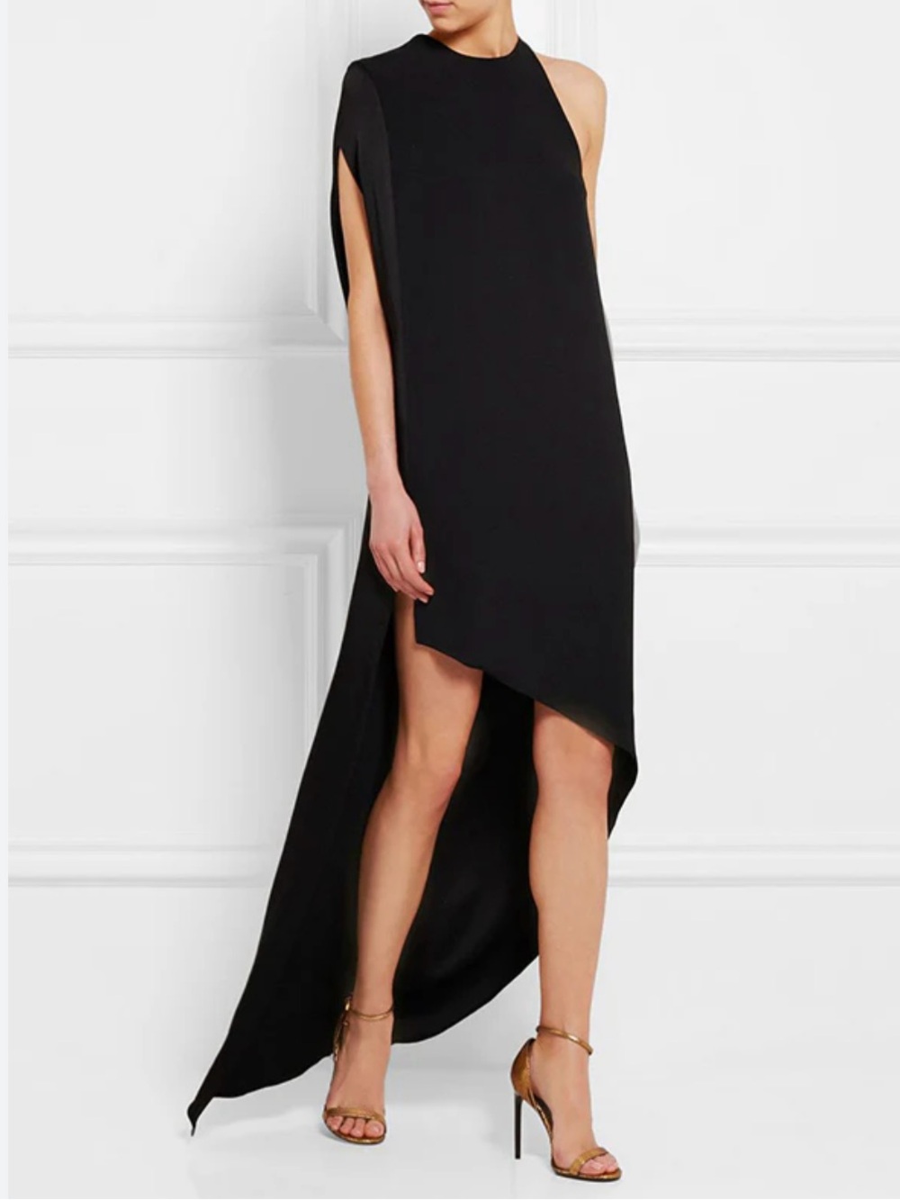 Asymmetrical Black Sleeveless High-Low Dress Loose Fitting